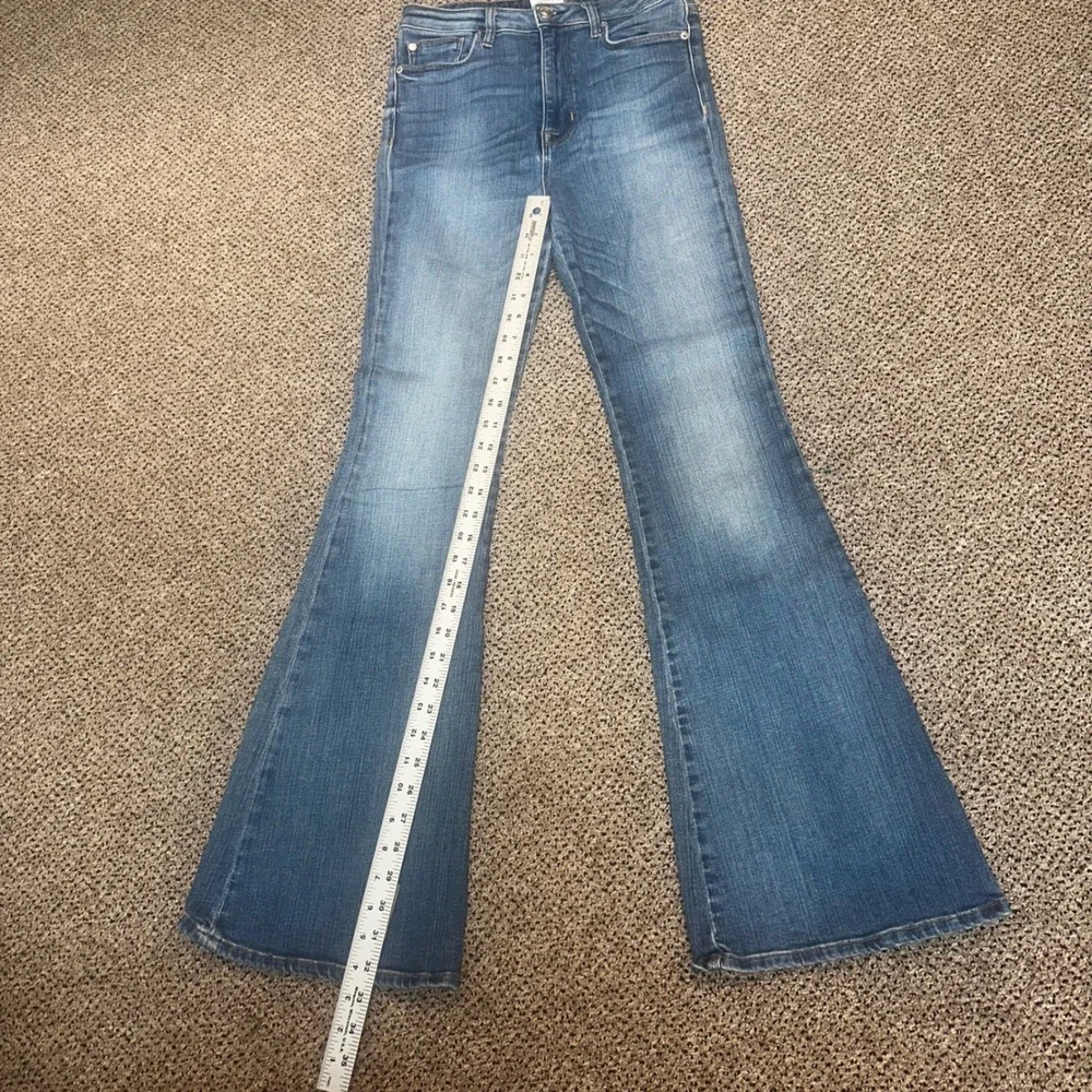 Hudson Jeans Women 28 Blue High Rise Flare Leg Stretch Denim Medium Wash 5890